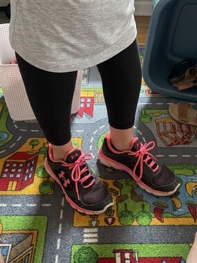 Under Armour Black and Pink Kids' Running Shoes